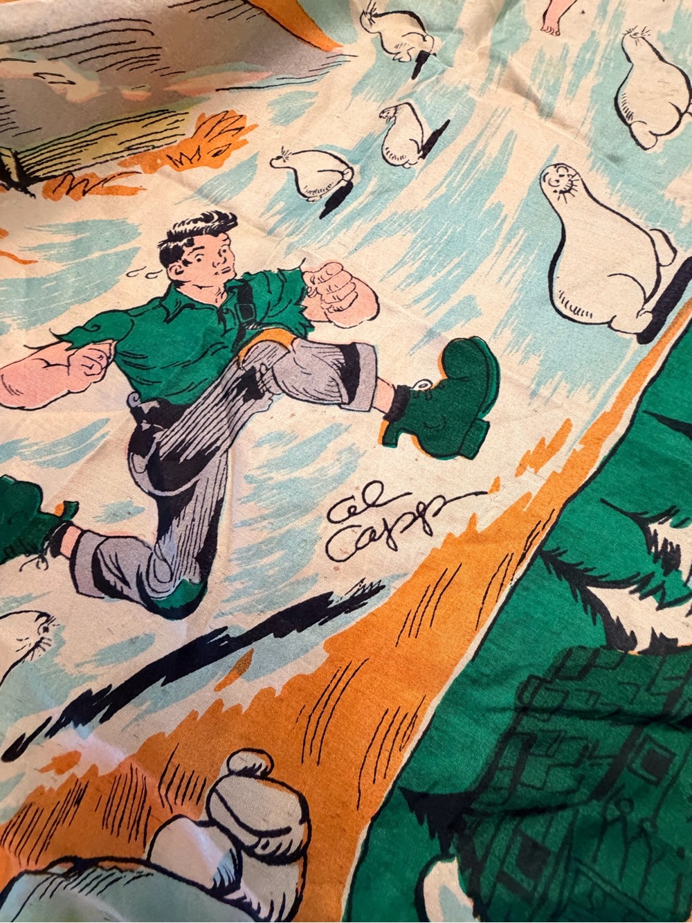 Rare Vintage 1940s Al Capp Li’l Abner Silk Scarf Sadie Hawkins - Picture 2 of 15